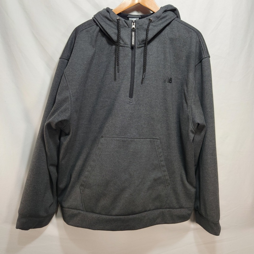 New Balance Mens Hoodie Size XL Gray 1/4 Zip